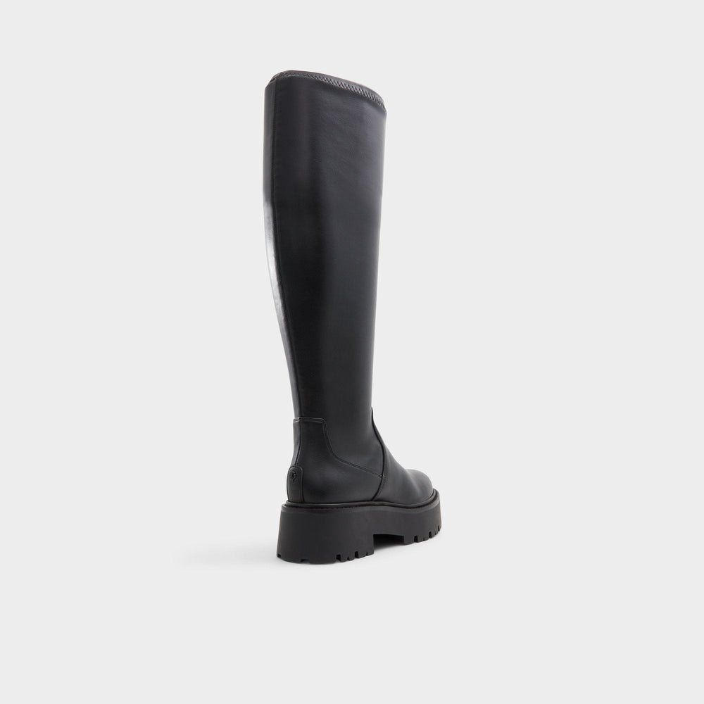 Aldo Carelden Black Women's Tall Boots - Knee-high boot, Lug sole Women