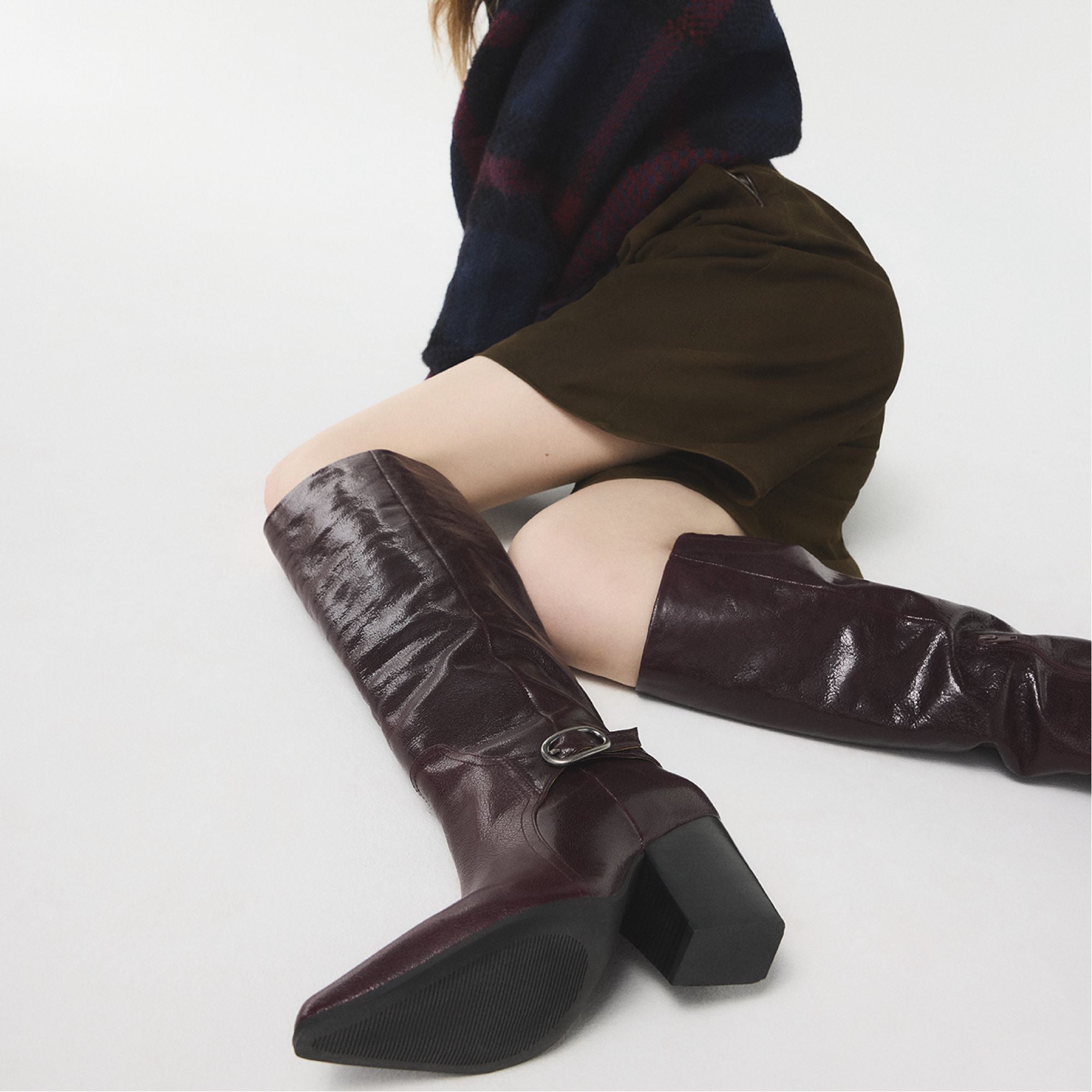 Aldo Saddle in Bordo - Knee-high boot, Block heel Women