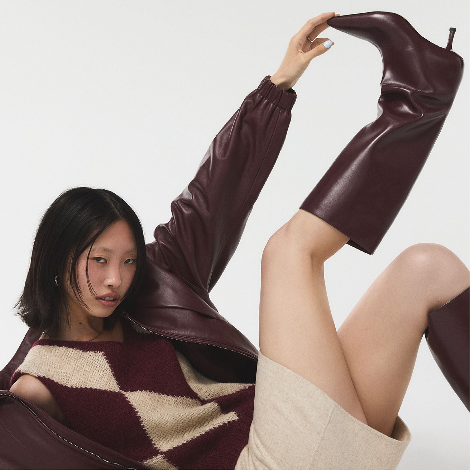 Aldo Selora in Burgundy - Knee-high boot, Stiletto heel Women|Bags