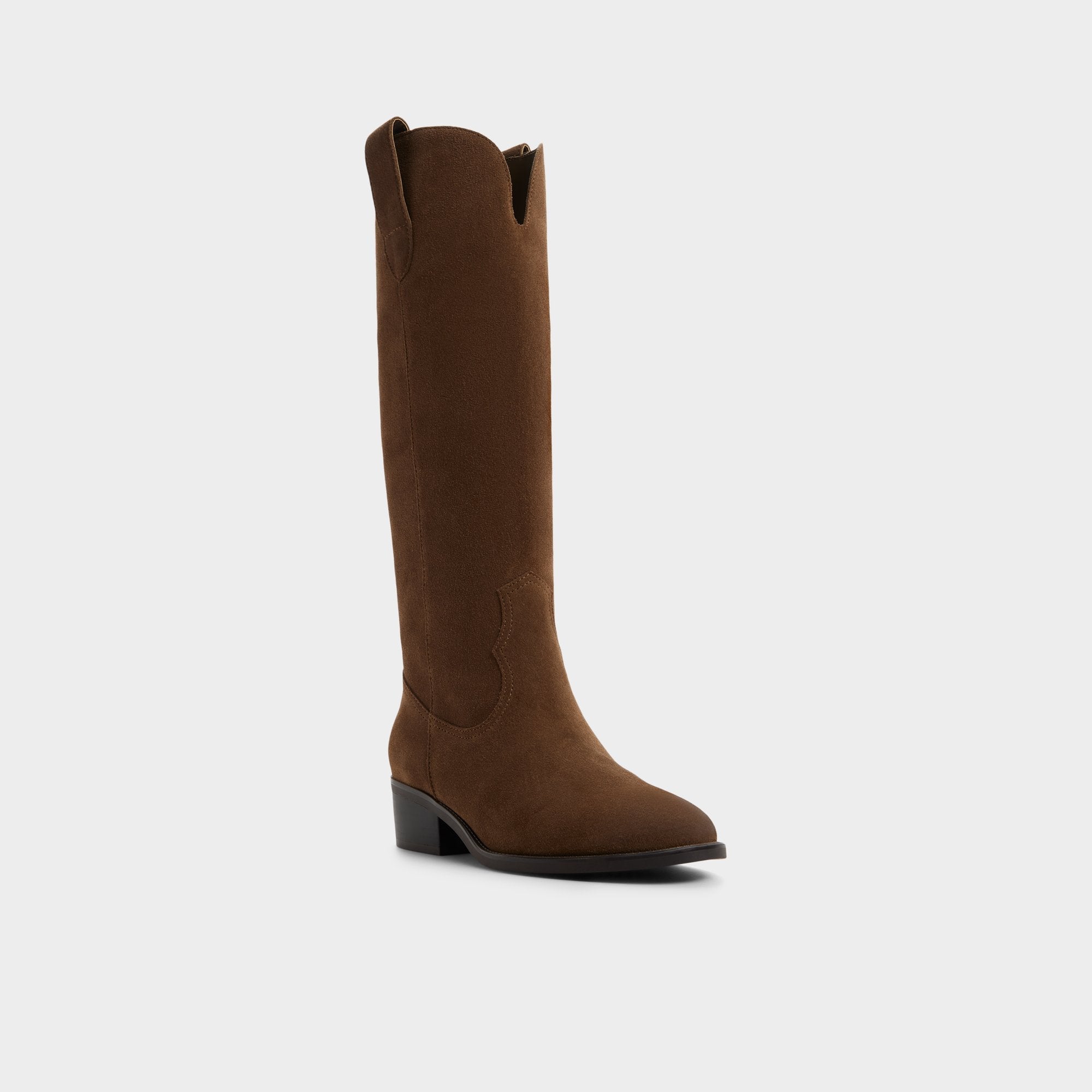Aldo Kaydia in Dark Brown - Knee-high western boot, Block heel Women