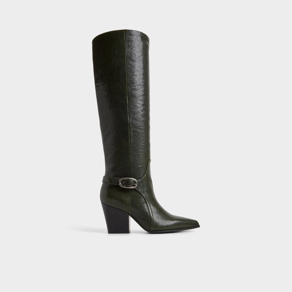 Aldo Saddle in Dark Green - Knee-high boot, Block heel Women|Bags