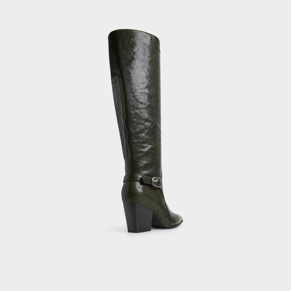 Aldo Saddle in Dark Green - Knee-high boot, Block heel Women|Bags