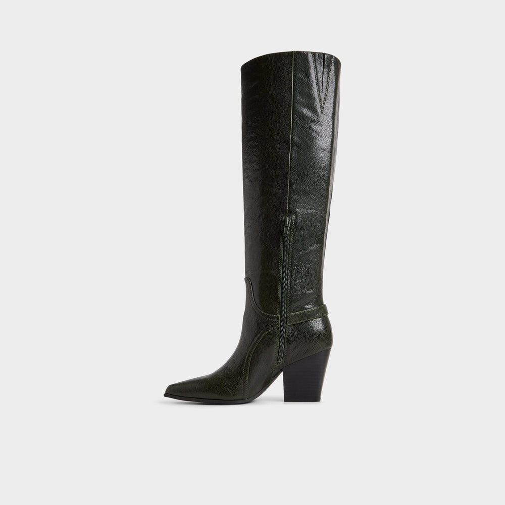 Aldo Saddle in Dark Green - Knee-high boot, Block heel Women|Bags