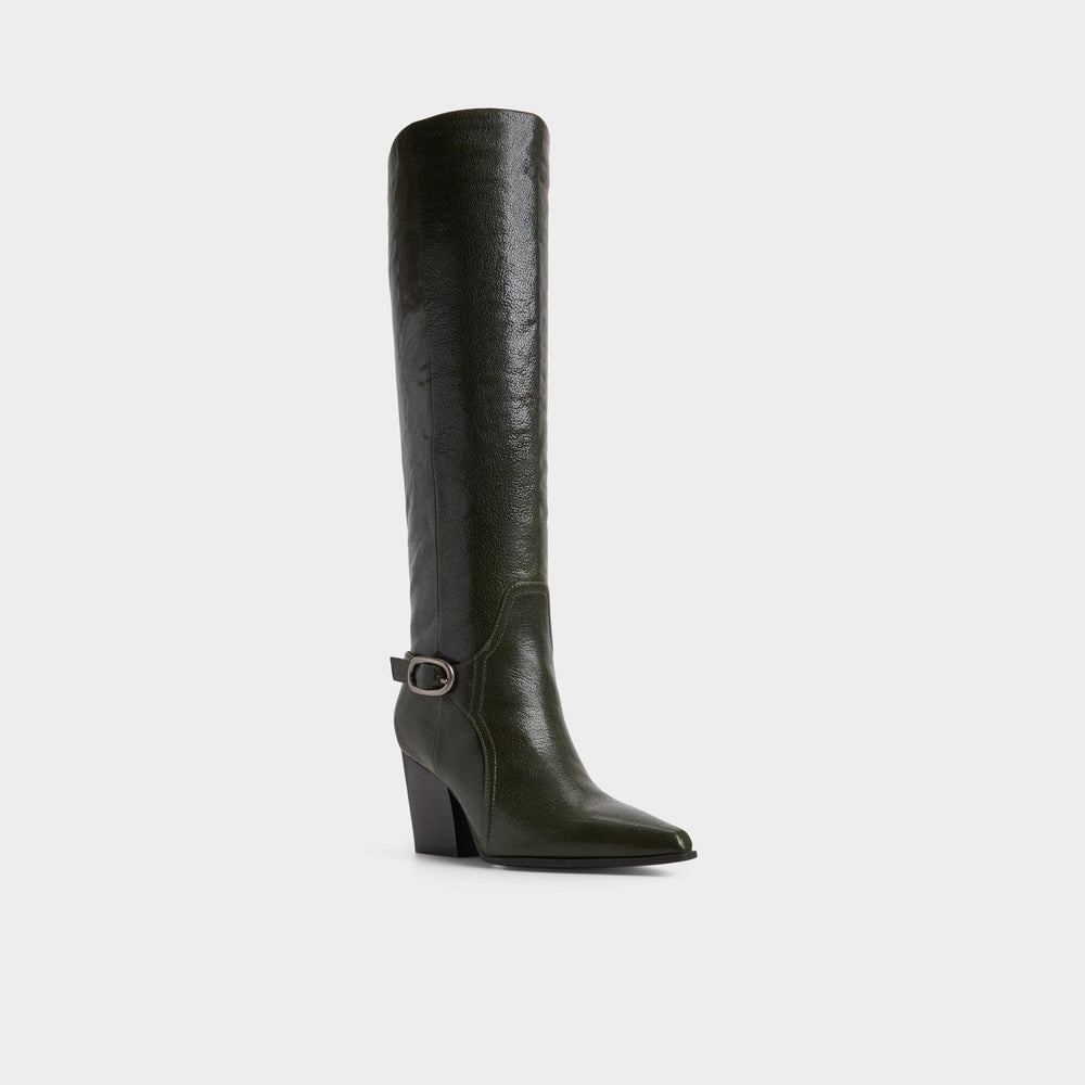 Aldo Saddle in Dark Green - Knee-high boot, Block heel Women|Bags