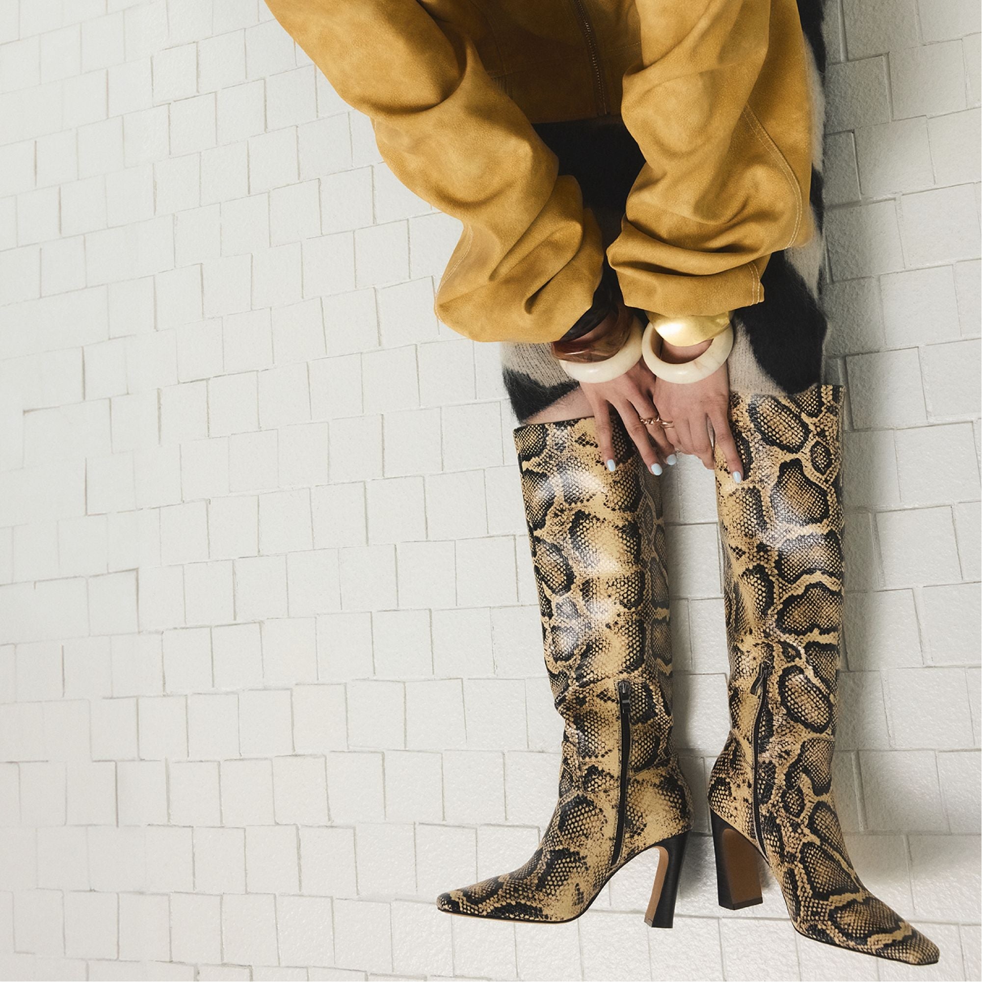 Aldo Vivienna in Brown Multi - Knee-high boot, Block heel Women