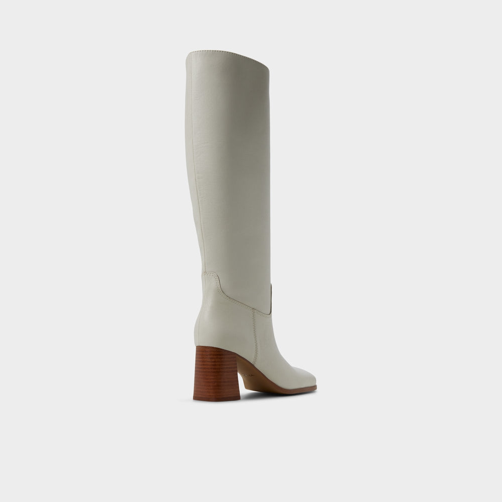 Aldo Elyze in White Bone - Knee-high boot, Block heel Women