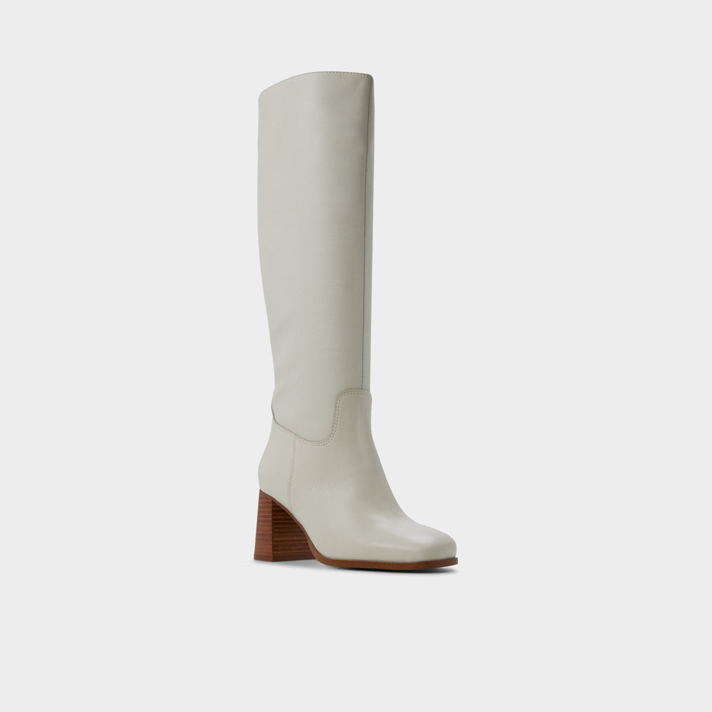 Aldo Elyze in White Bone - Knee-high boot, Block heel Women
