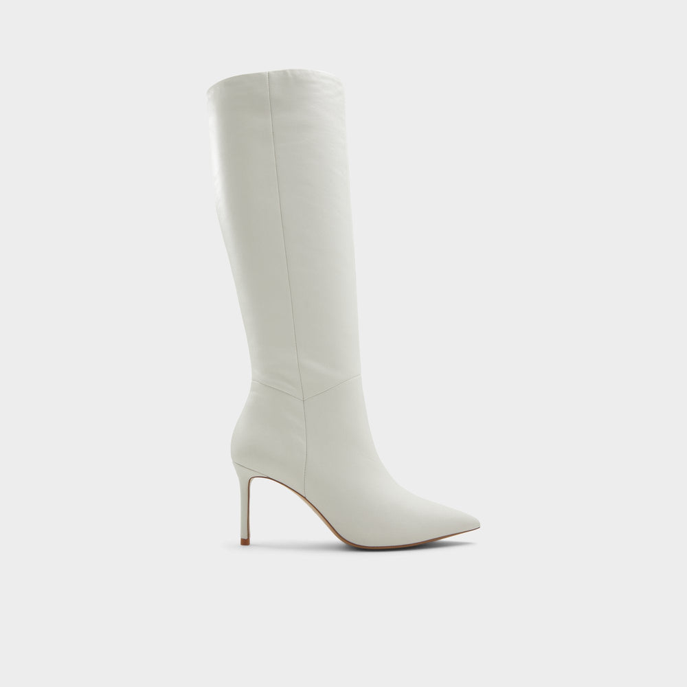 Aldo Laroche White/Bone Women's Tall Boots - Knee-high boot, Stiletto heel Women