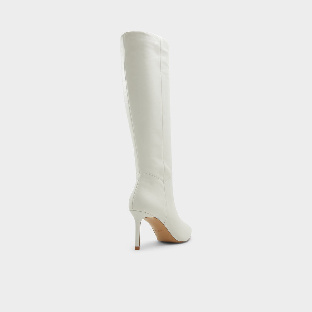 Aldo Laroche White/Bone Women's Tall Boots - Knee-high boot, Stiletto heel Women