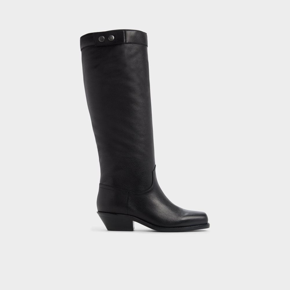 Aldo Emberlyn in Black - Knee-high western boot, Cup sole Women