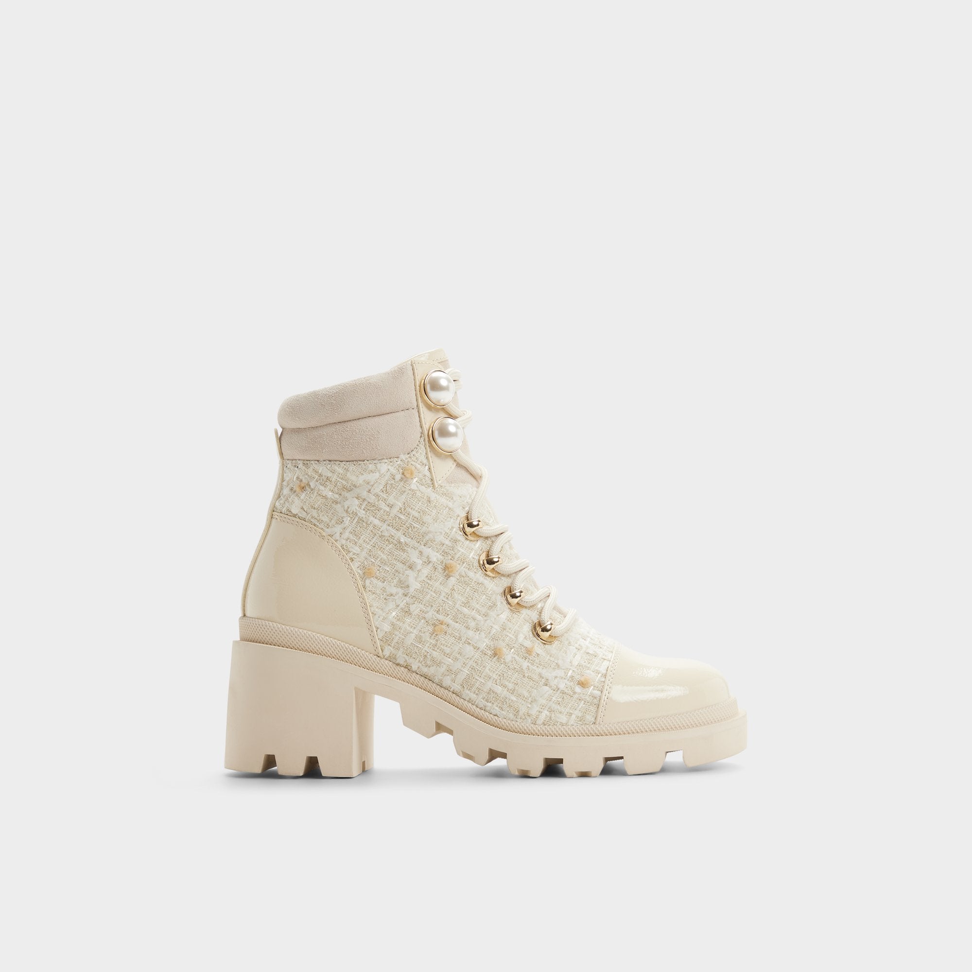 Aldo Mariettia in Other White - Lace-up boot, Lug sole Women