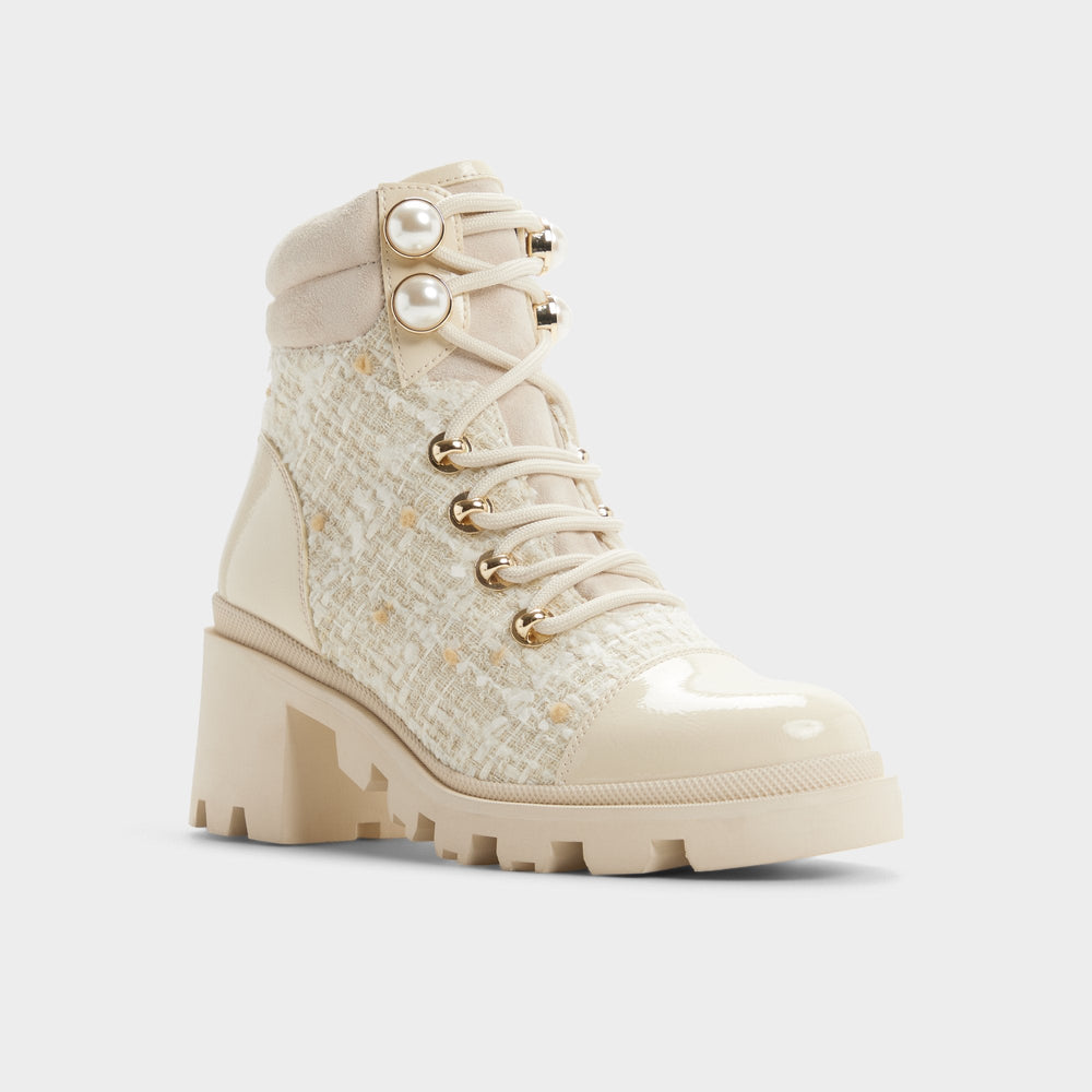 Aldo Mariettia in Other White - Lace-up boot, Lug sole Women