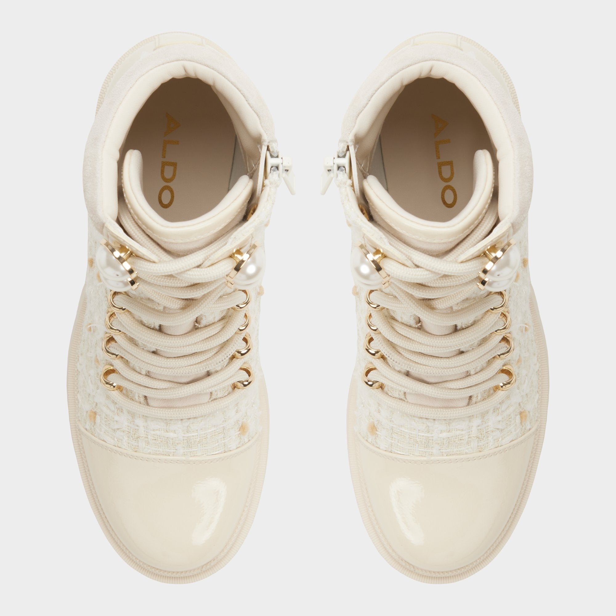 Aldo Mariettia in Other White - Lace-up boot, Lug sole Women