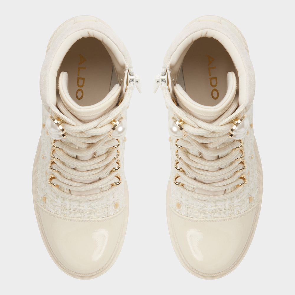 Aldo Mariettia in Other White - Lace-up boot, Lug sole Women