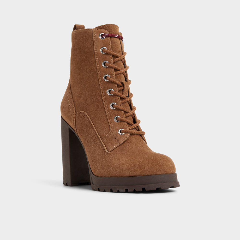 Aldo Rebelliously in Light Brown - Combat ankle boot, Lug sole Women