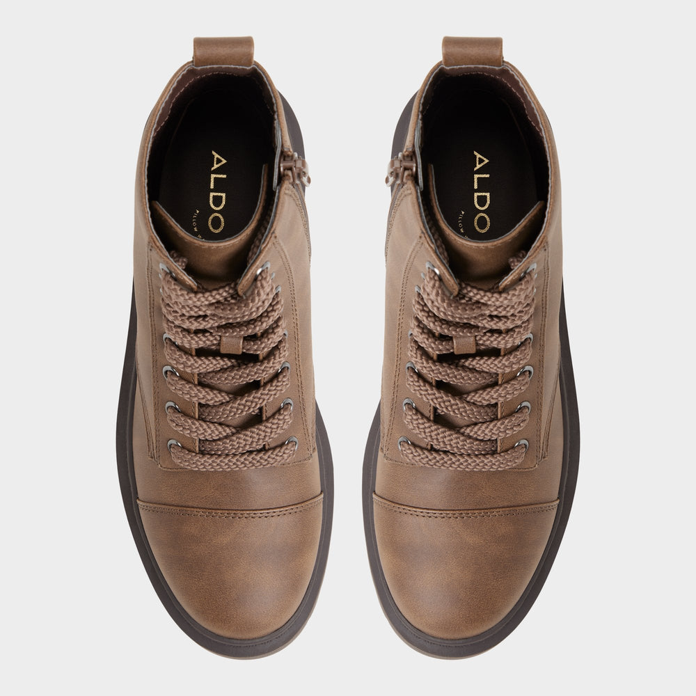Aldo Goer in Medium Brown - Combat ankle boot, Lug sole Women