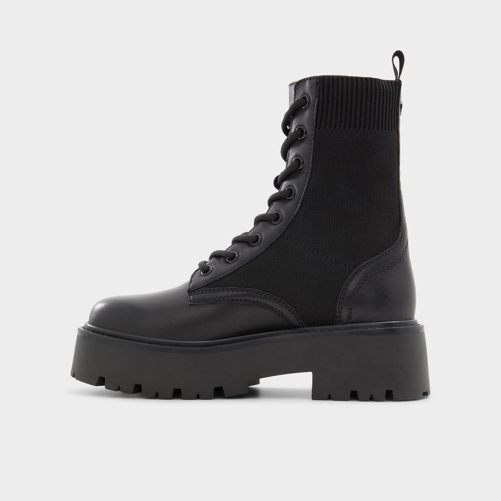 Aldo Talaleryknit Black Women's Combat boots - Combat ankle boot, Black Women