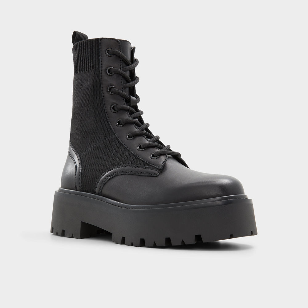 Aldo Talaleryknit Black Women's Combat boots - Combat ankle boot, Black Women