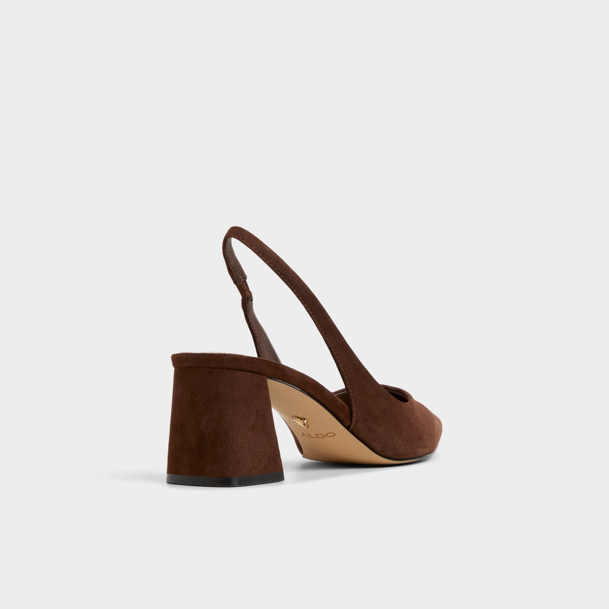Aldo Uliana in Dark Brown - Slingback heel, Block heel Women