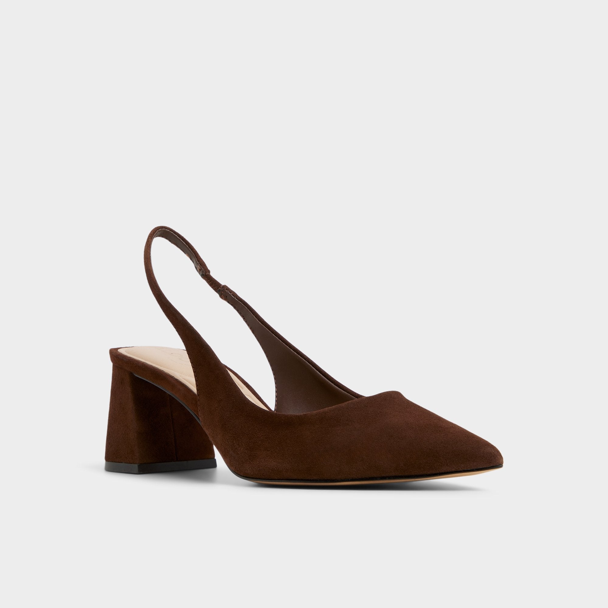 Aldo Uliana in Dark Brown - Slingback heel, Block heel Women