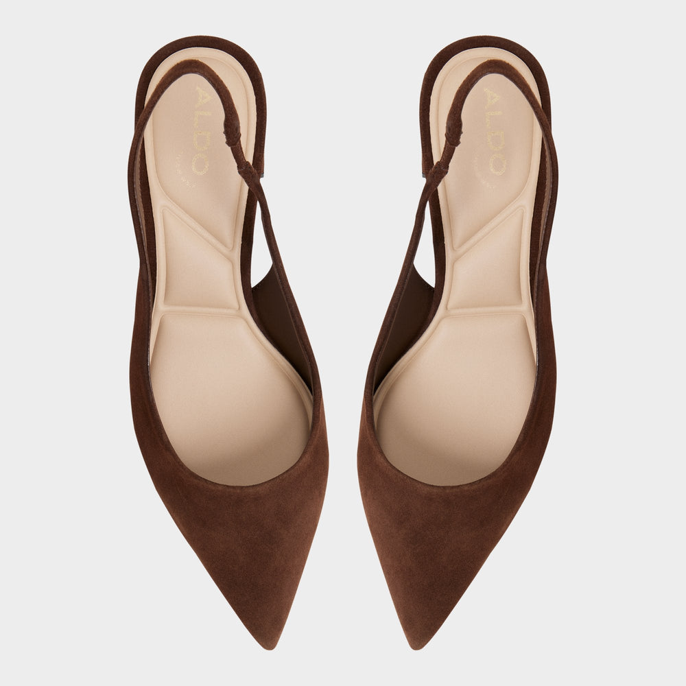 Aldo Uliana in Dark Brown - Slingback heel, Block heel Women