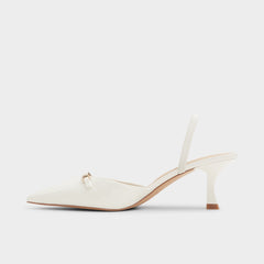 Aldo Nailah White/Bone Women's Kitten heels - Slingback heel, Kitten heel Women