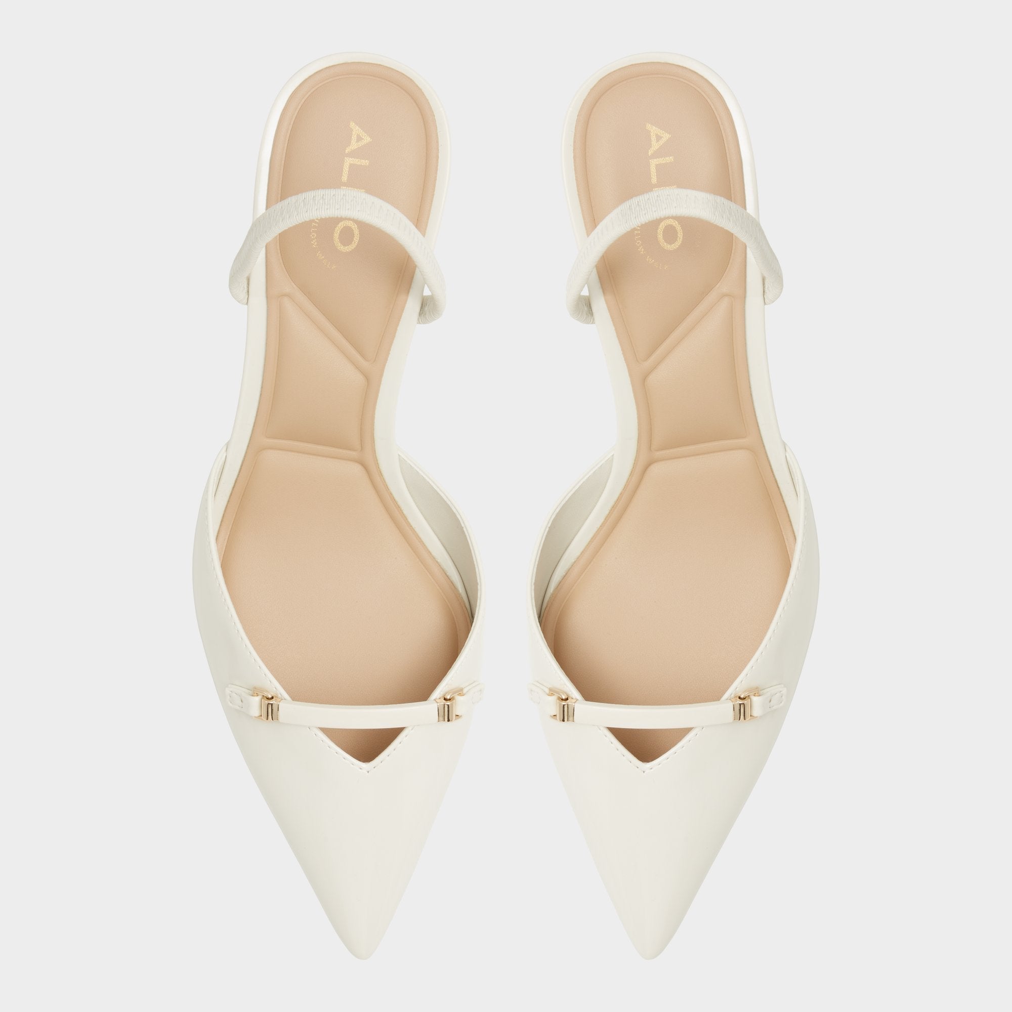 Aldo Nailah White/Bone Women's Kitten heels - Slingback heel, Kitten heel Women