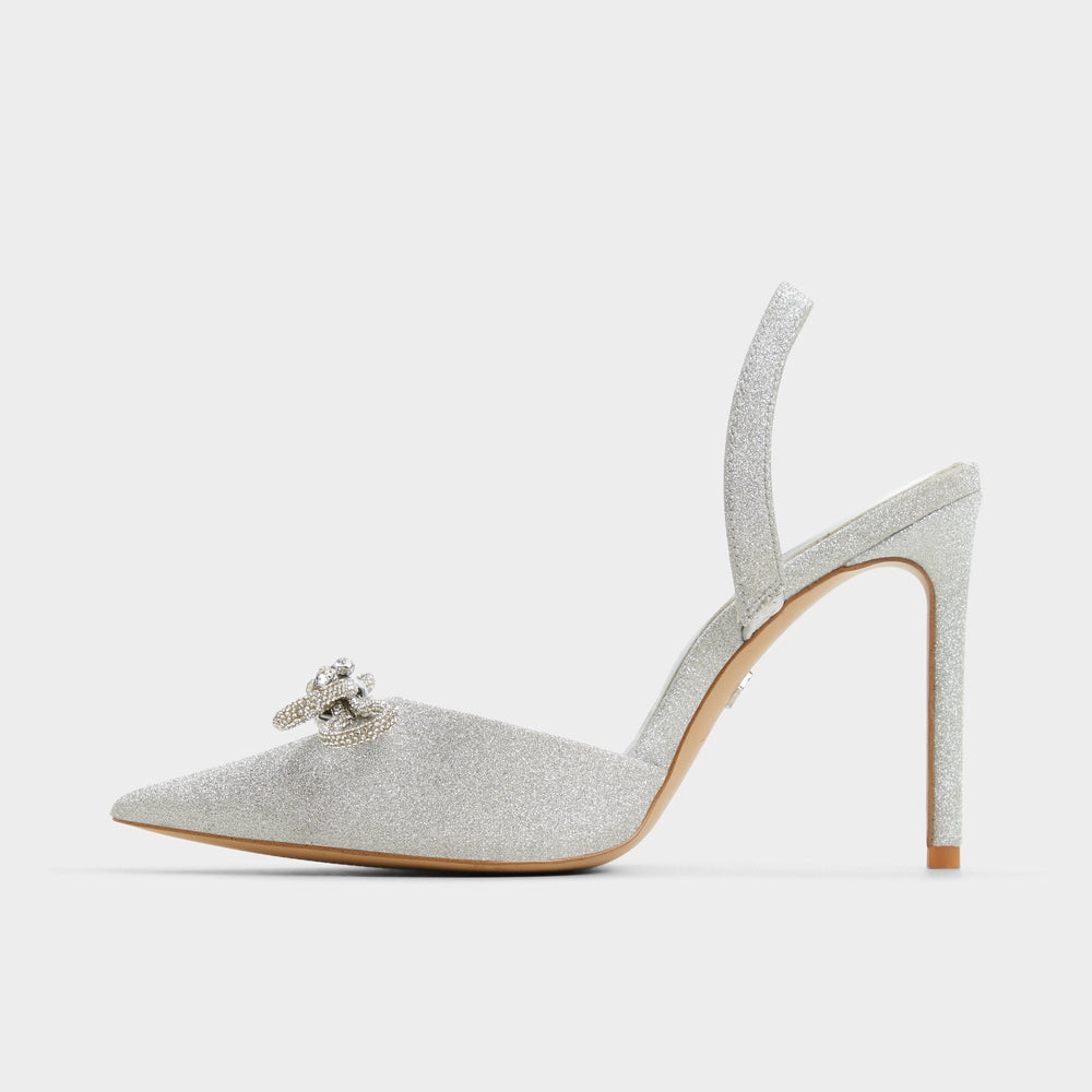 Aldo Addie Silver Women's Slingbacks - Slingback heel, Stiletto heel Women