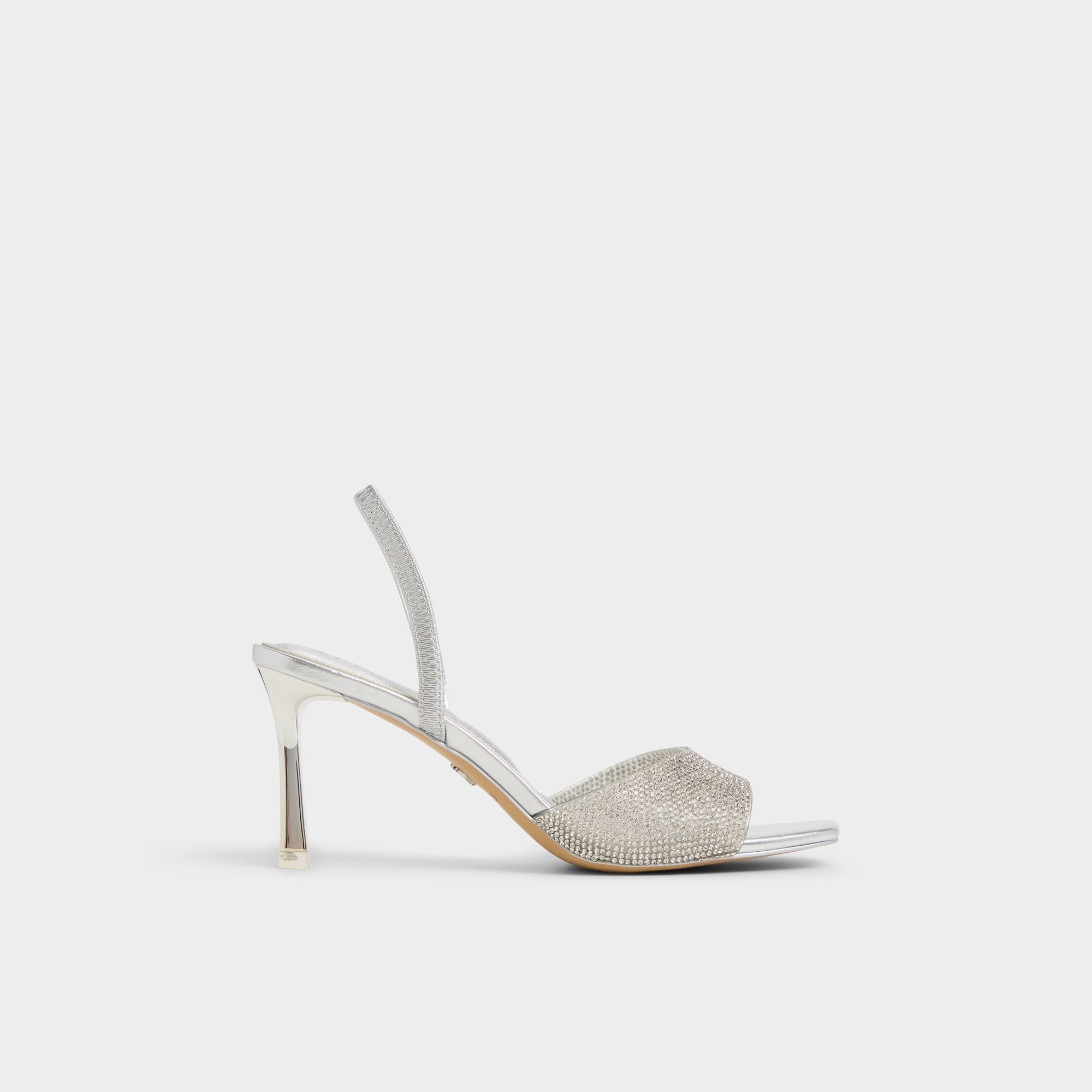 Aldo Andyana Silver Women's Strappy sandals - Slingback heeled sandal, Stiletto heel Women