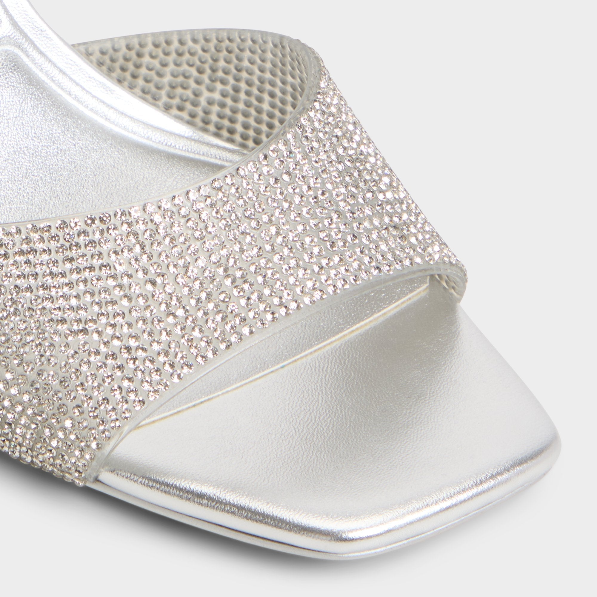 Aldo Andyana Silver Women's Strappy sandals - Slingback heeled sandal, Stiletto heel Women