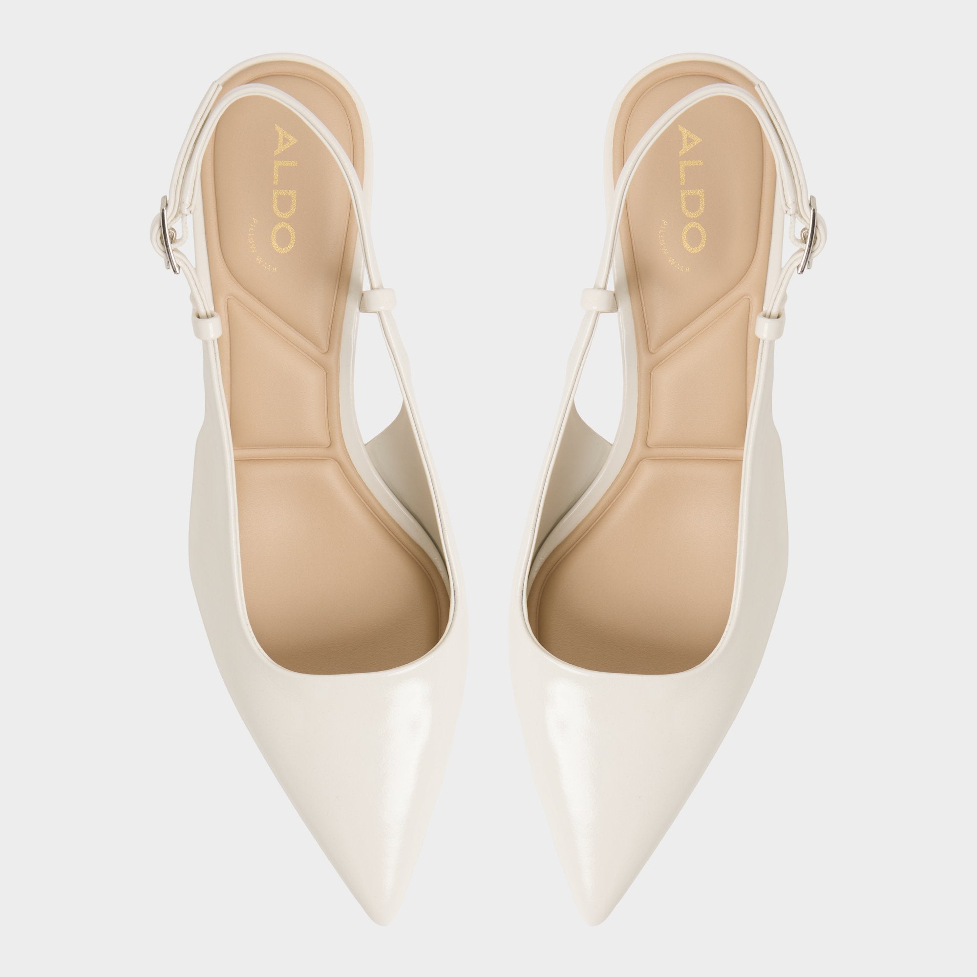Aldo Adan in White Bone - Slingback heel, Kitten heel Women