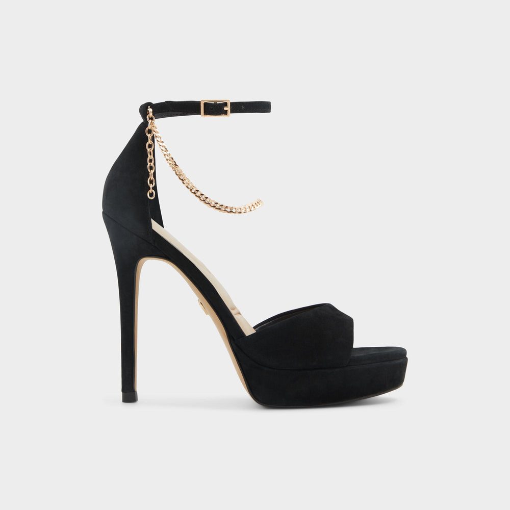 Aldo Afumeth Black Overflow Women's Platform sandals - Strappy heeled sandal, Stiletto platform Women