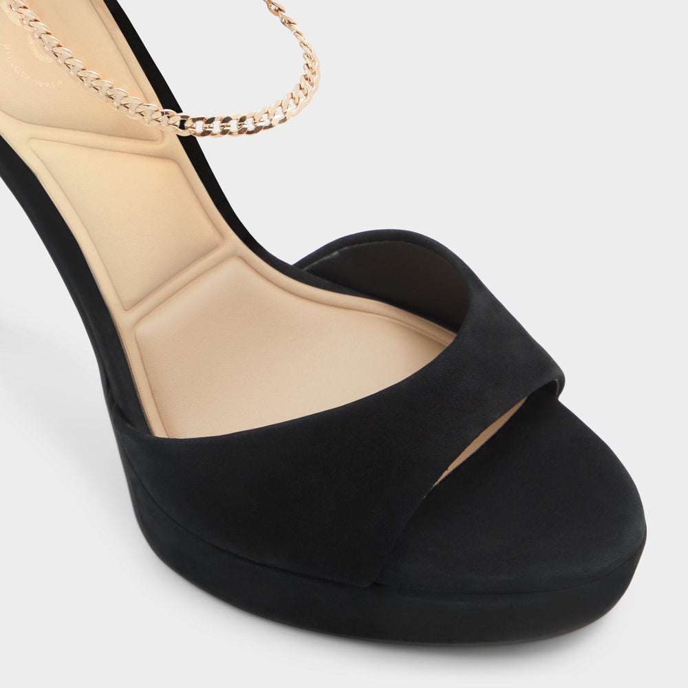 Aldo Afumeth Black Overflow Women's Platform sandals - Strappy heeled sandal, Stiletto platform Women