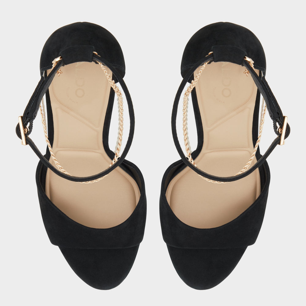 Aldo Afumeth Black Overflow Women's Platform sandals - Strappy heeled sandal, Stiletto platform Women