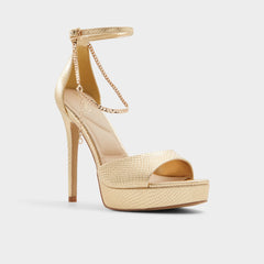 Aldo Afumeth Gold Women's Platform sandals - Strappy heeled sandal, Stiletto platform Women