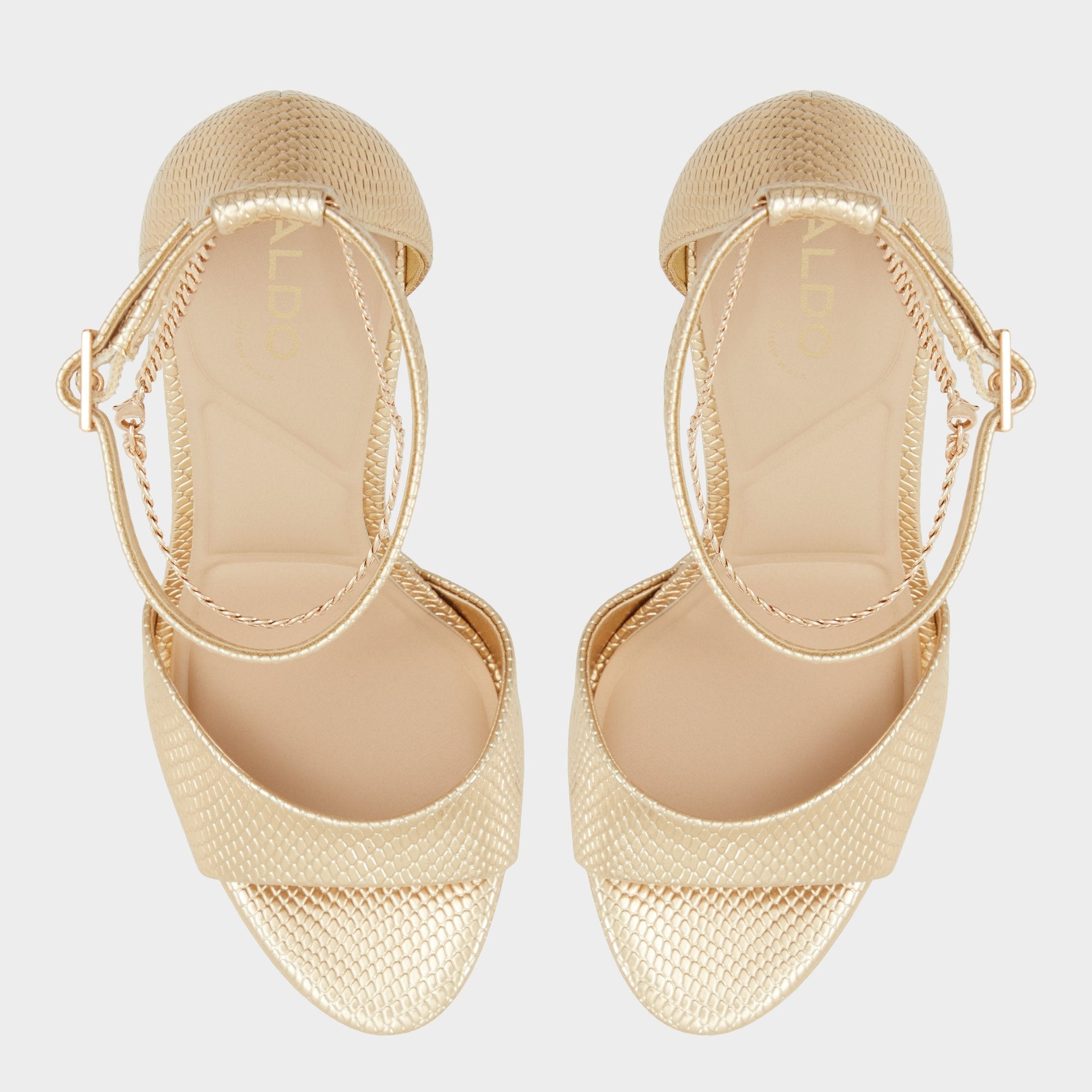 Aldo Afumeth Gold Women's Platform sandals - Strappy heeled sandal, Stiletto platform Women