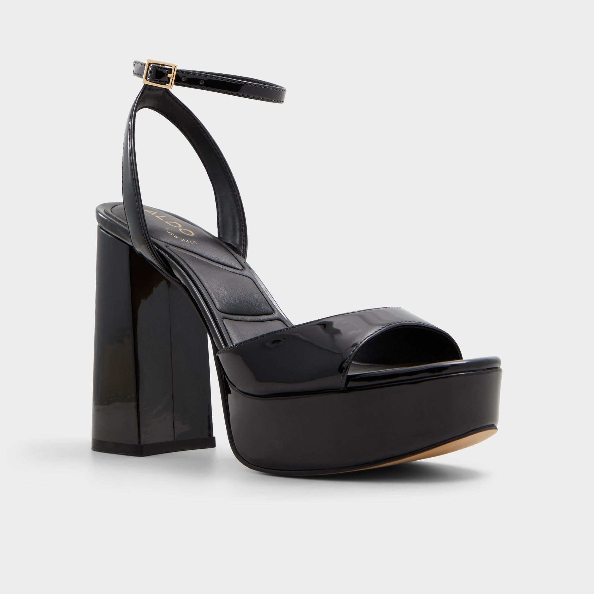 Aldo Valoria Black Women's Platform sandals - Strappy heeled sandal, Platform Women