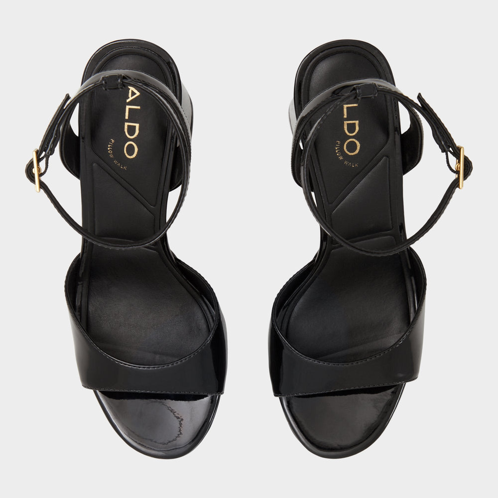 Aldo Valoria Black Women's Platform sandals - Strappy heeled sandal, Platform Women