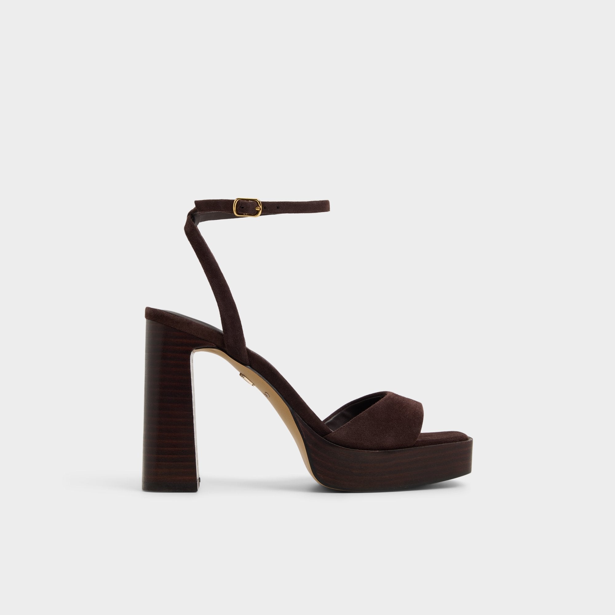 Aldo Lothon Dark Brown Women's Platform sandals - Strappy heeled sandal, Platform Women