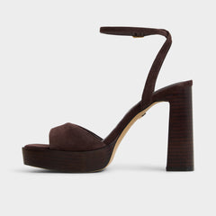 Aldo Lothon Dark Brown Women's Platform sandals - Strappy heeled sandal, Platform Women