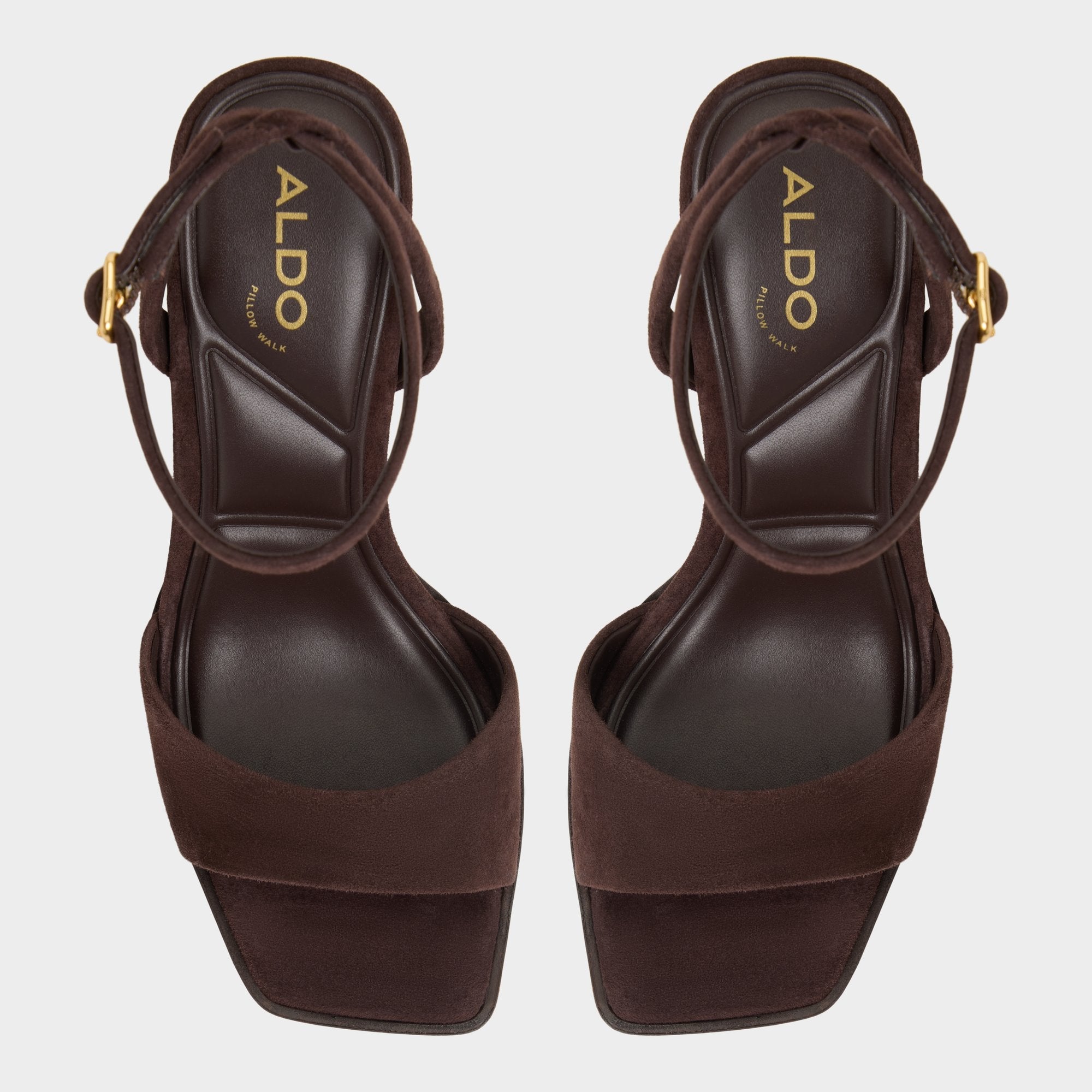 Aldo Lothon Dark Brown Women's Platform sandals - Strappy heeled sandal, Platform Women