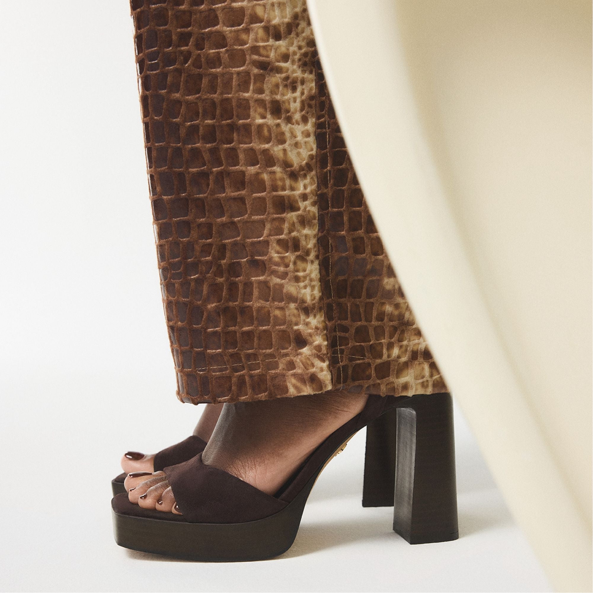 Aldo Lothon Dark Brown Women's Platform sandals - Strappy heeled sandal, Platform Women