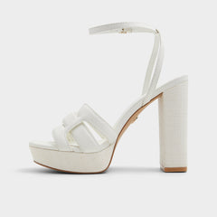 Aldo Valaberel Open White Women's Platform sandals - Strappy heeled sandal, Platform Women