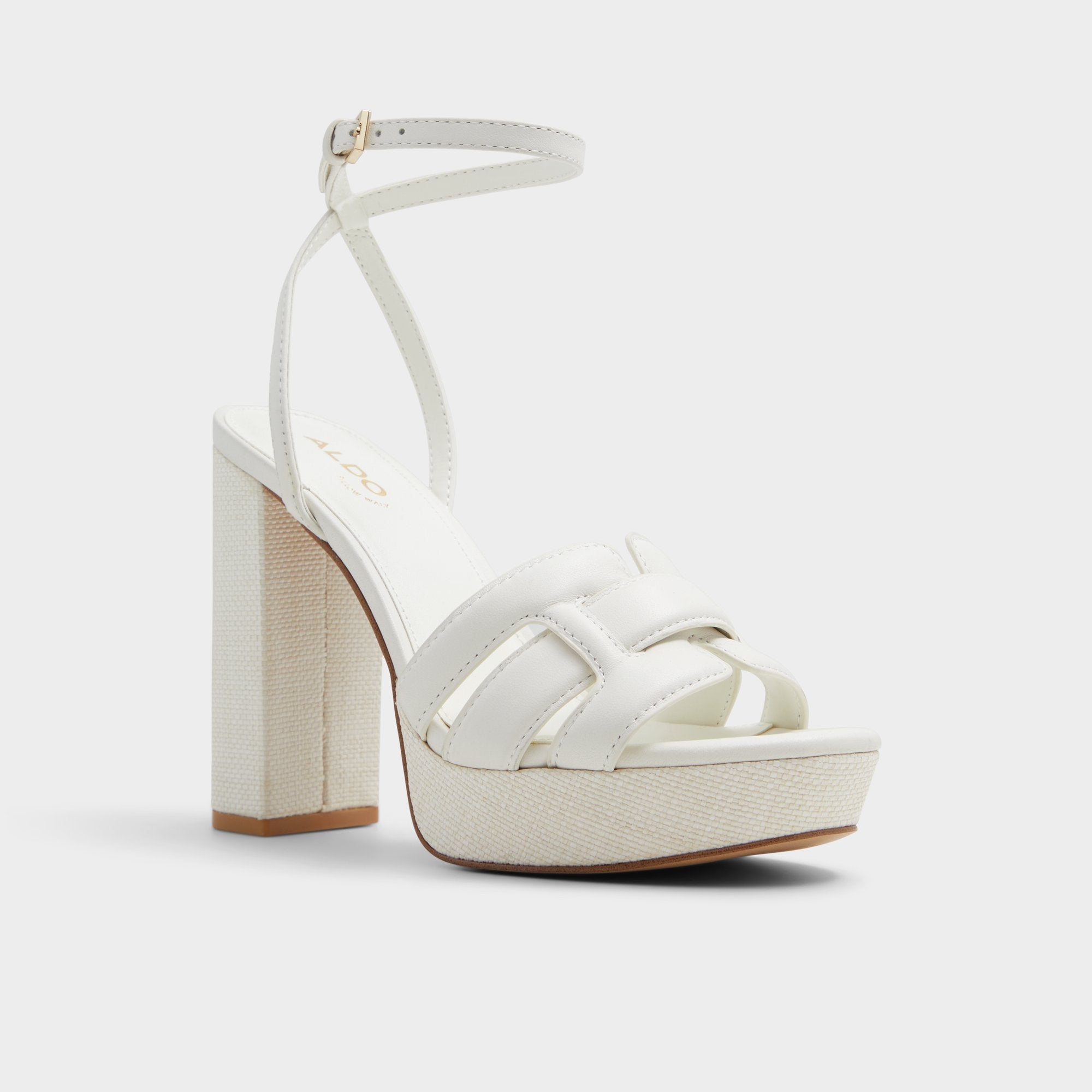 Aldo Valaberel Open White Women's Platform sandals - Strappy heeled sandal, Platform Women