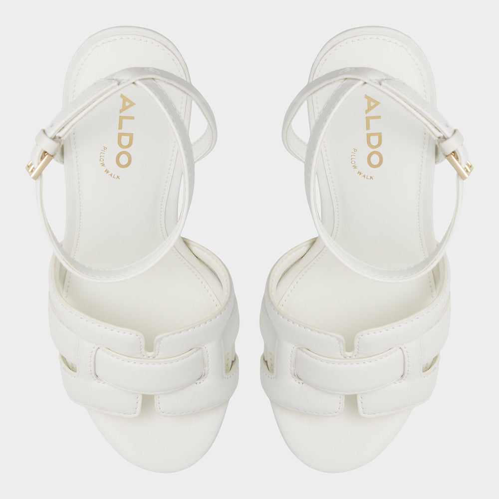 Aldo Valaberel Open White Women's Platform sandals - Strappy heeled sandal, Platform Women