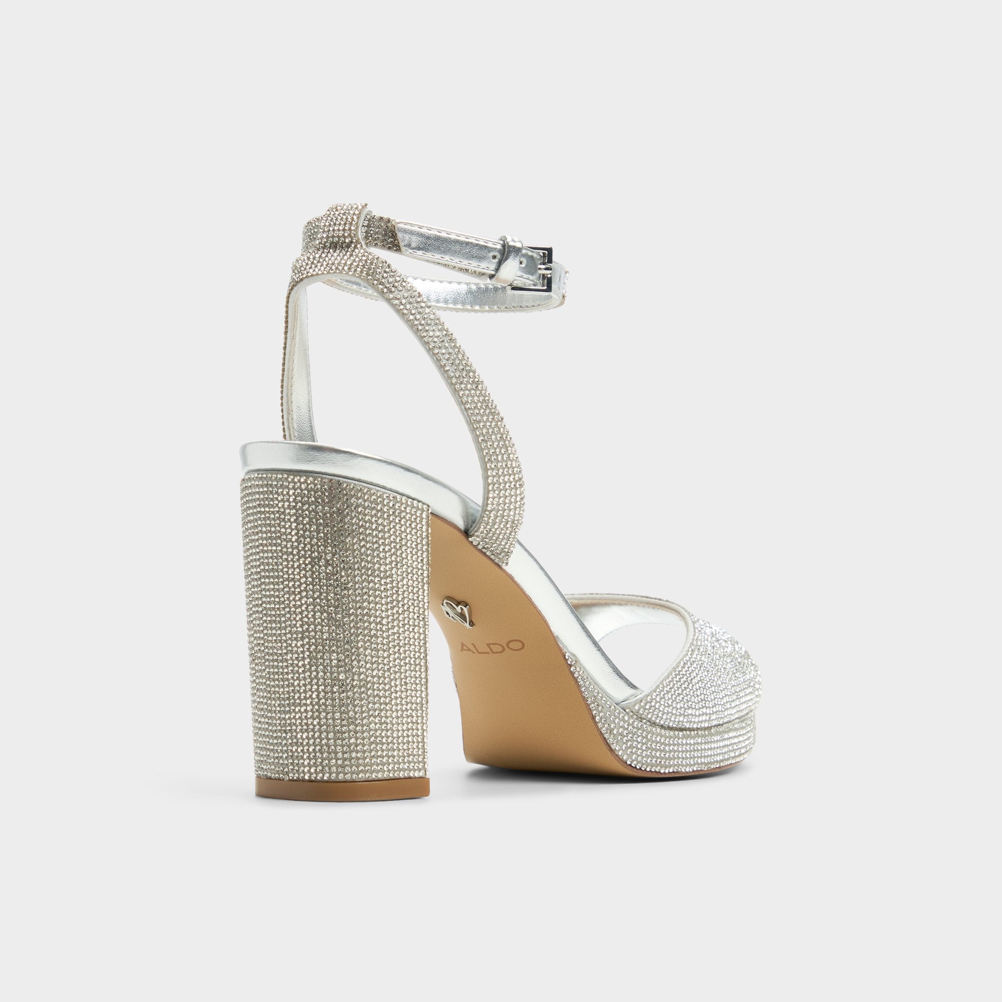 Aldo Alluring Silver Women's Iridescent metallics - Strappy heeled sandal, Platform Women