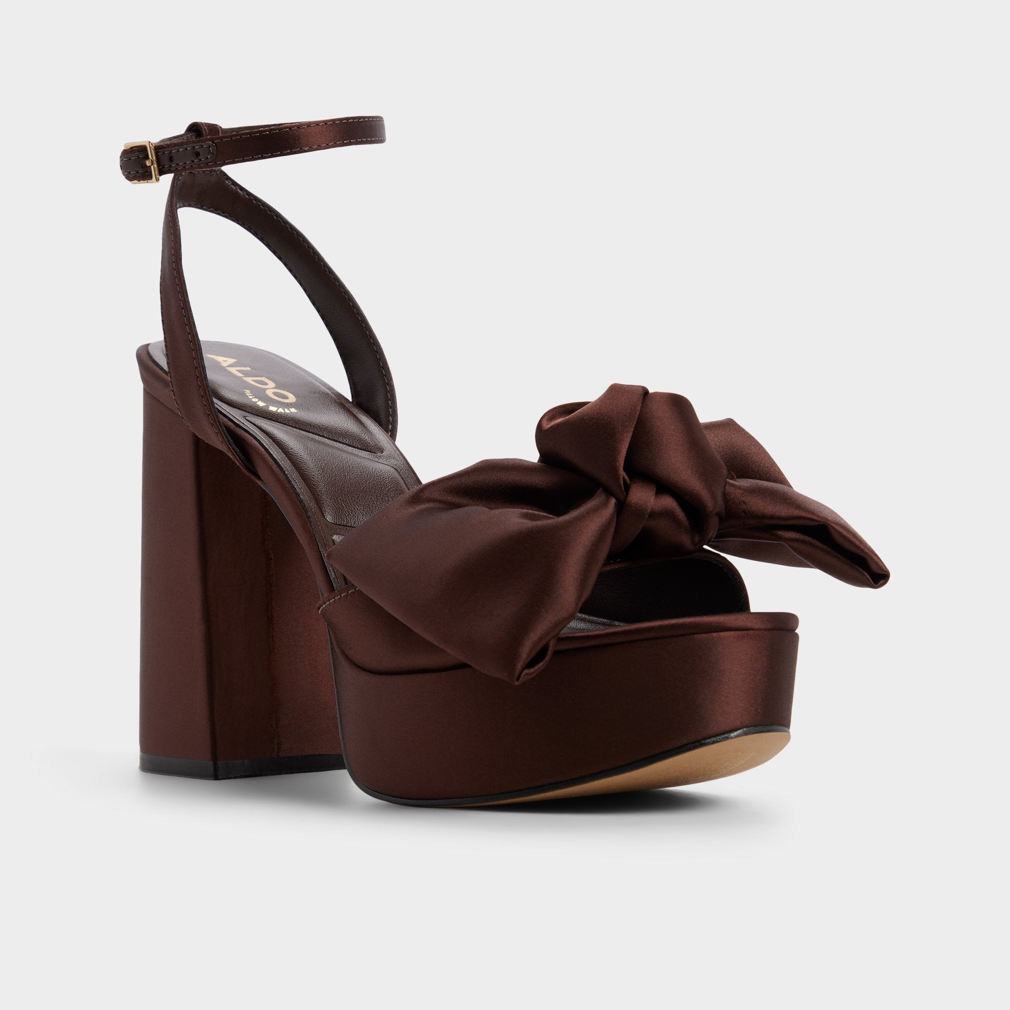 Aldo Luscious in Dark Brown - Strappy heeled sandal, Platform Women|Bags