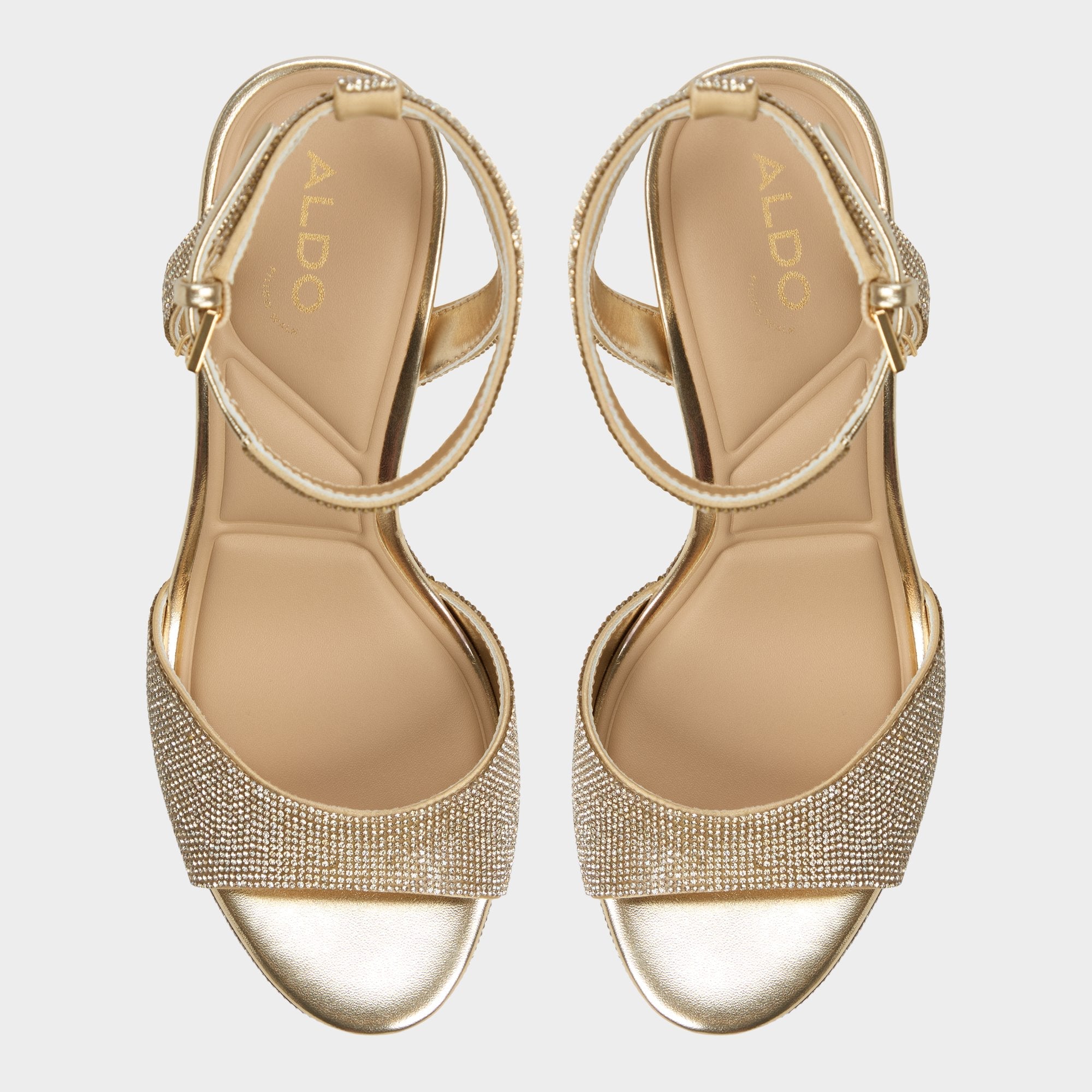 Aldo Alluring Champagne Women's Strappy sandals - Strappy heeled sandal, Platform Women