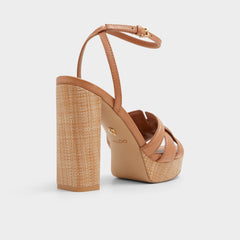 Aldo Valaberel Medium Brown Women's Platform sandals - Strappy heeled sandal, Platform Women
