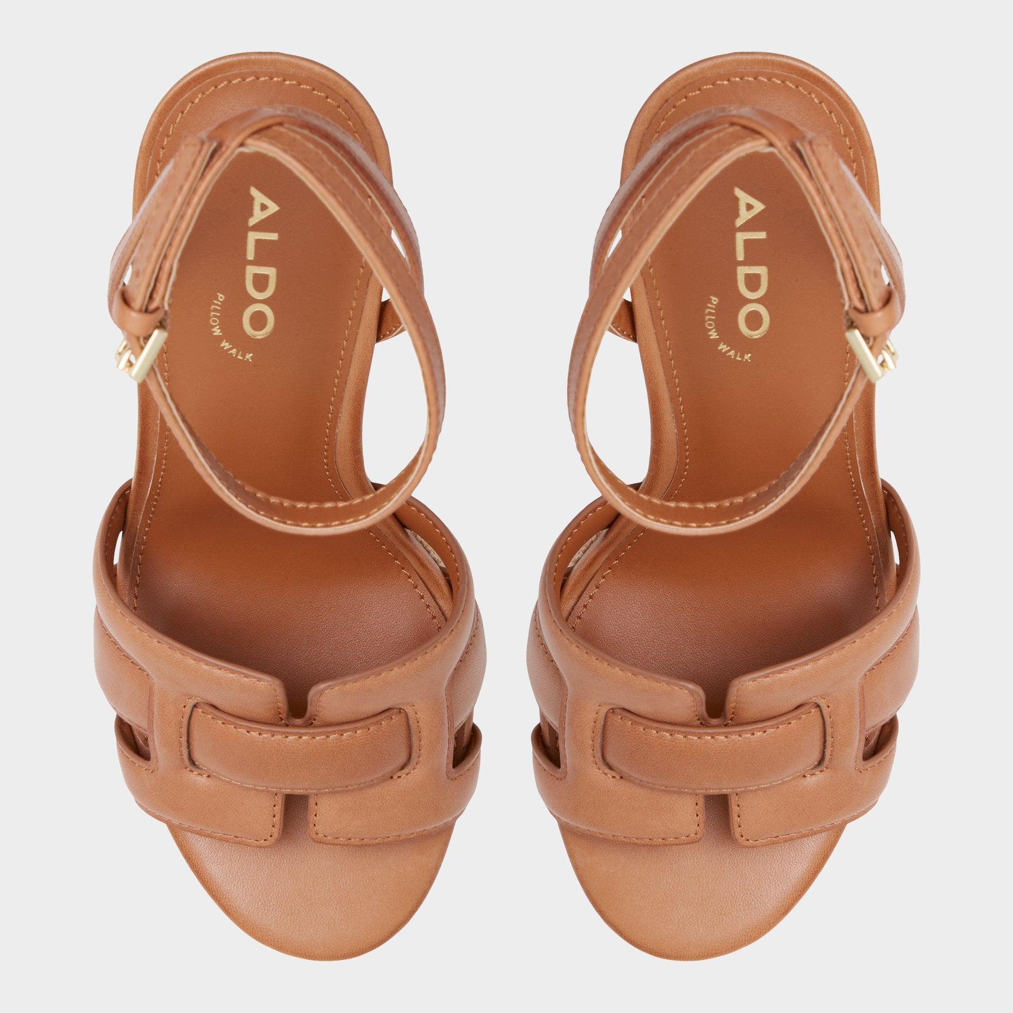 Aldo Valaberel Medium Brown Women's Platform sandals - Strappy heeled sandal, Platform Women